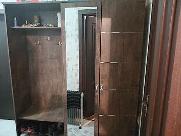 2 qapılı, Güzgülü, Qəhvəyi, Digər material, Açılan, Düz dolab