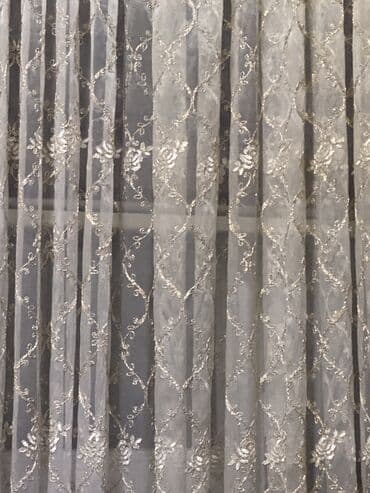 iwlenmiw perdeler: İşlənmiş, Vilyur Tül, rəng - Qızılı, Ünvandan götürmə — 3