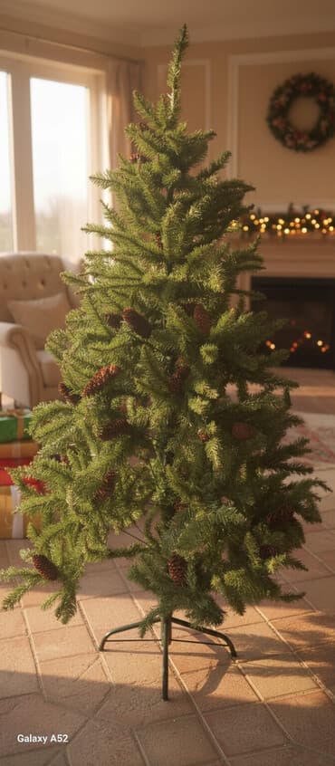 Pastel dəstləri: Süni şam ağacı – şəlpəli budaqlar və dekorativ şam qozaları ilə - — 1