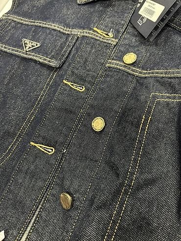 jılet: Prada denim dəst – jilet və ətək - Material: qalın tünd indiqo denim — 6