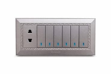 schmeler electric: Aulmo divar paneli – 1 universal rozetka + 6 düyməli işıq açarı — 1