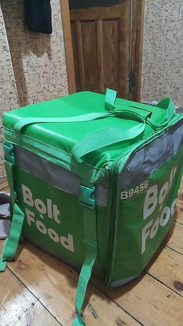 Сумки для курьеров: Bolt Food termokeş çanta - Rəng: yaşıl, reflektor zolaqlar - Ölçü — 2