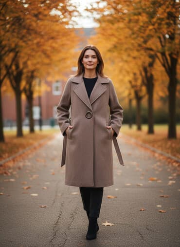 yun şal: Palto, Max Mara, M, rəng - Qəhvəyi — 1