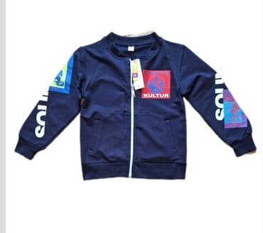 oglan ucun papaqlar: Uşaq üçün idman gödəkçəsi – tünd göy rəngdə, önü tam fermuarlı — 1