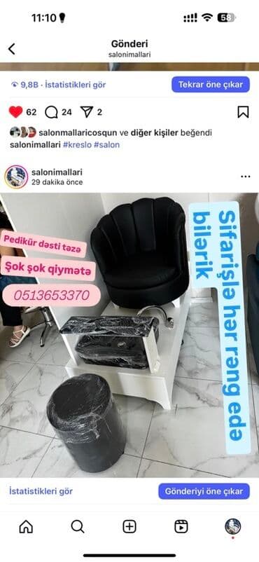 Bu pedikür dəsti bir kürsü, ayaqaltı və ayaq vannası hissəsindən