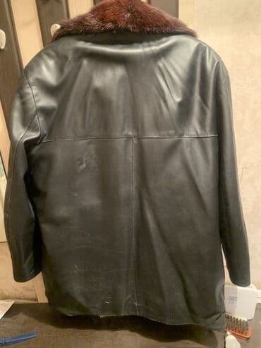 Köynəklər: Giovanni kişi dəri palto - Material: yumşaq qara təbii dəri - Yaxası — 3