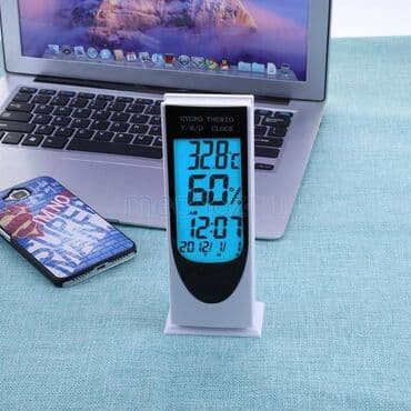 lazer termometr: Termometr HTC 8 İşiqli ekran Termometr + Rütubət + Saat + Ayin tarixi — 2