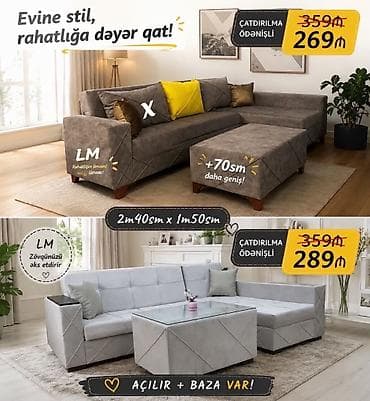 tek divan modelleri: ✔️ *Künc divanlar* Yeni və sifarişlə ☑️ Qolu mebelsiz: *269₼* Ölçü — 1