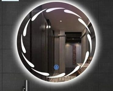 led işıqlı güzgü: Güzgü Divar üçün, Dairə, Hamam üçün, Arxa işıqlı — 1