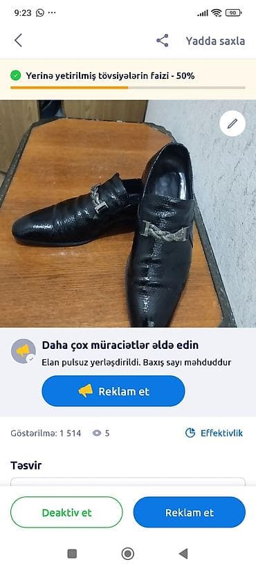 Kişilər üçün klassik dəri mokasin tipli ayaqqabı. - Rəng: qara, parlaq