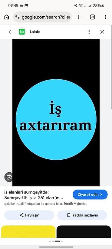 Əməkdaş axtarışı (vakansiyalar): Xidmət: İş axtarışı üzrə elan yerləşdirmə Salam. İş axtarıram — 1