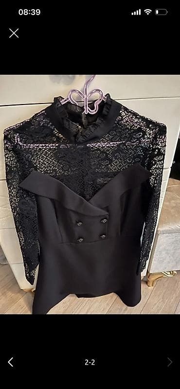 Аксессуары: Qara zərif geyim - Rəng: qara - Dizayn: üst hissəsi güpür/dantelli — 1
