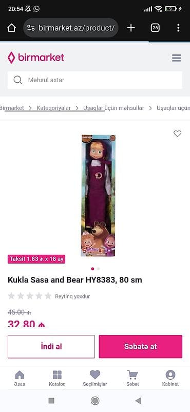 Yemək masaları, oturacaqları: Kukla: Sasa and Bear HY8383 Ölçü: 80 sm Yaş qrupu: 3+ — 2
