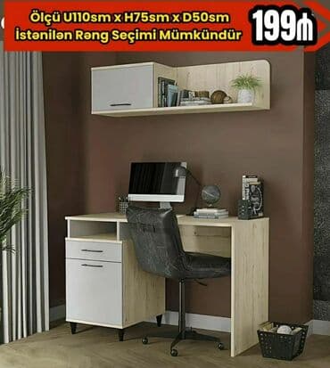 dizayn mebel: Oğlan və qız üçün, Yeni, Siyirməli, Yazı masası, Stulsuz — 2