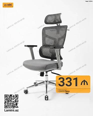 Erqonomik Ofis Kreslosu – Kod: 12314 - Nəfəsalan tor kürək və — 1