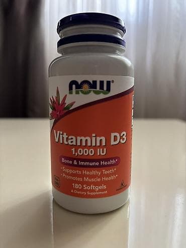 Məhsul: NOW Vitamin D3, 1,000 IU – 180 softgel - Tərkib: Vitamin D