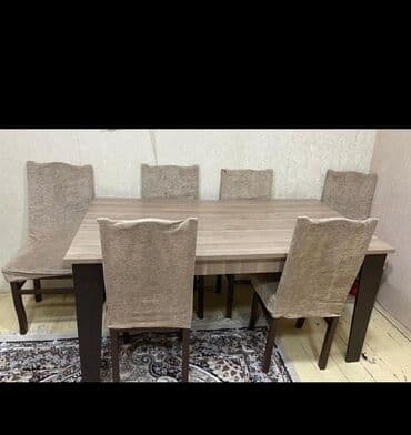 mətbəx masası: Divan satilir 190 azn açılır bazalidi unvan mastaga vusqa2Masa 6stul — 2
