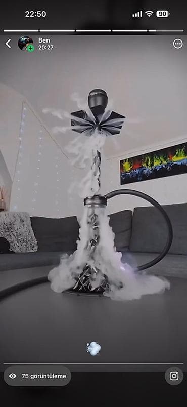 Premium nargilə qurğusu - Futuristik dizayn: spiral naxışlı şaquli
