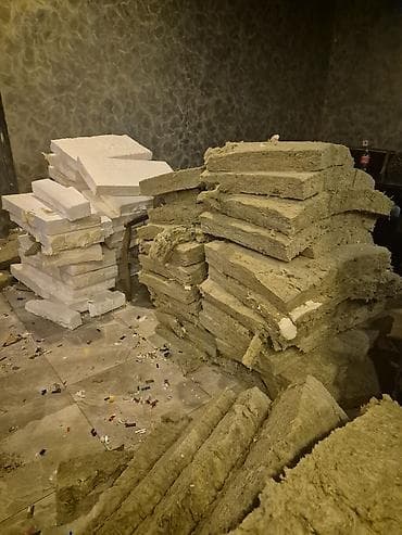 hamam tavanları: Daş yun və penoplast lövhələr. Şəkillərdə müxtəlif ölçülü izolyasiya — 1