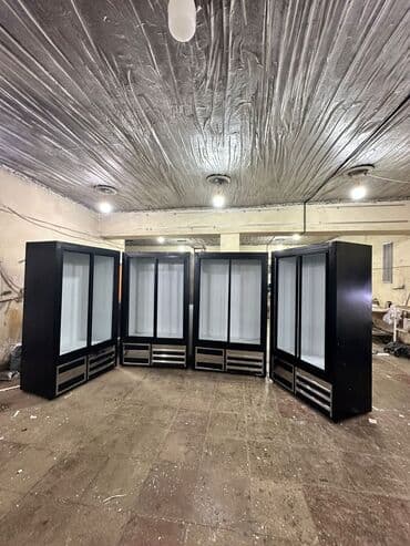 soyuducuların satışı: Ticarət müəssisələri üçün nəzərdə tutulmuş, şüşə qapılı və qara rəngli — 1