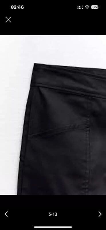 heykelcikler: Zara deri görünümlü qara rəngli, düz biçimli şalvarı. yüngüldür S — 5