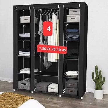 metbex dolabi: Yeni, 3 qapılı, Güzgülü, Qara, Parça, Açılan, Düz dolab — 3