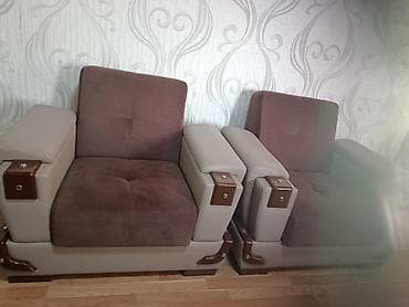 acılan kreslo: İşlənmiş, 2 kreslo, Bazalı, Açılan — 2