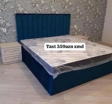 qapi otaq: Məhsul: Yumşaq başlıqlı iki­nəfərlik taxt - Rəng: Tünd mavi (başlıq — 1