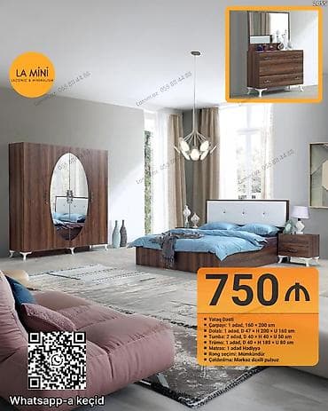 Yataq Dəsti – LA MİNİ Tərkibi və ölçülər: - Çarpayı: 1 ədəd, 160 ×