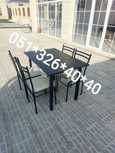 Masa və oturacaq dəstləri: Mətbəx üçün, Yeni, Açılmayan, Kvadrat masa, 4 stul — 27