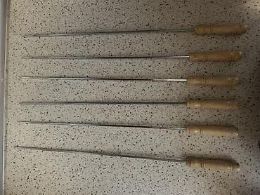 Шланги: Manqal üçün şiş dəstləri satılır.Dənəsi 1.50 - Material: paslanmayan — 2