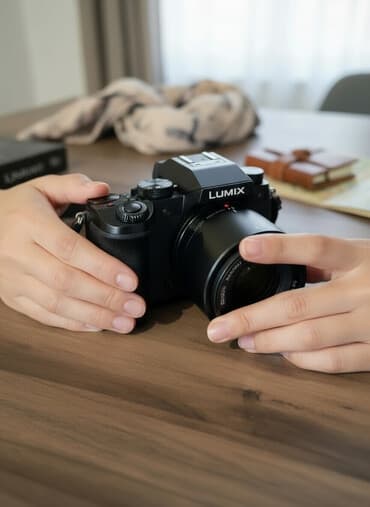 qap yuyan: Panasonic LUMIX G seriyalı fotoaparat İşlənməyib, yaddaş kartı lenz — 3