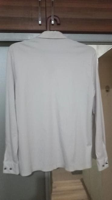 hamam xeleti: Ağ rəngli uzunqollu şüşə parça köynək - Sadə və zərif dizayn, klassik — 3