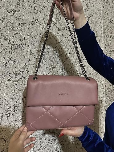 Личные вещи: Céline qadın çantası – toz çəhrayı rəng - Material: yumşaq teksturaya — 1