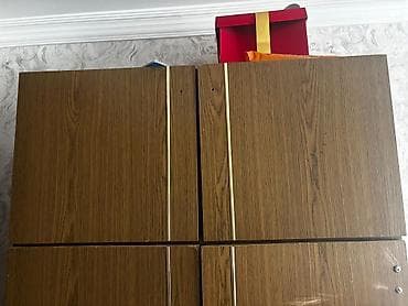 tekstil: Taxta geyim şkafı – klassik dizayn, qoz rəngi - Material: ağac əsaslı — 1