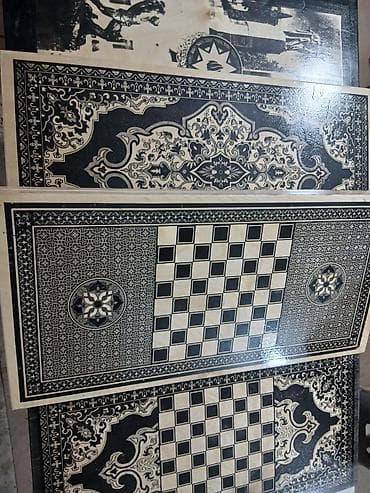 купить шахматы в баку: Ağ-qara naxışlarla bəzədilmiş taxta nərd/şahmat dəsti. das ve zer + — 5