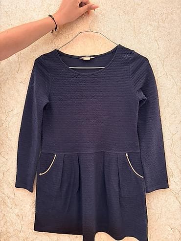 don: H&M Basic qadın paltarı - Rəng: tünd göy (navy) - Model: yuxarı — 1