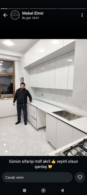 kapron çənlər: Кухонный гарнитур на заказ, Самозакрывающие петли, Ламинат гладкий, Нет кредита, Бесплатная доставка — 3