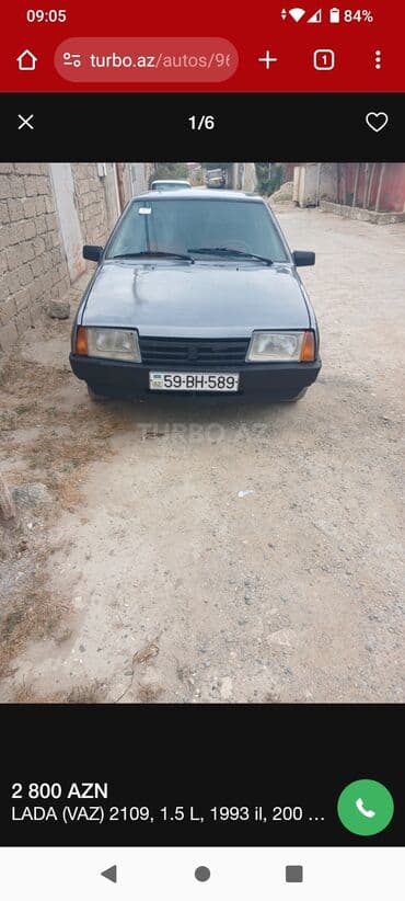 şlanqların satışı: VAZ (LADA) 2109: 1.5 l | 1993 il Hetçbek — 2