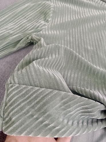 bagi şalvar: KOTON qadın bluzu - Model: uzunqol, qısa kəsim (crop) top - Parça — 2