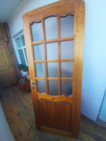 taxta qapl: Şüşəli taxta otaq qapısı - Material: təbii ağac (laklı), klassik — 1