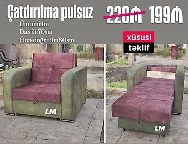 ucuz manej: Amerikanka tipli açılan kreslo — kompakt ölçülü, funksional və rahat — 1