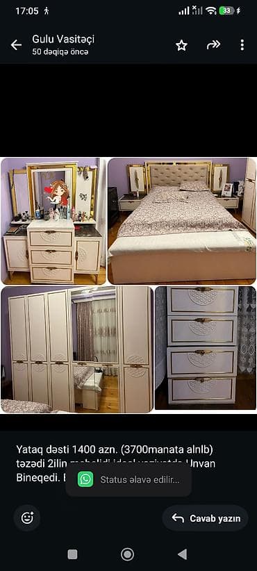 Yataq dəsti 1400 azn. (3700manata alnlb) təzədi 2ilin mebelidi ideal — 1