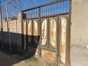 dəmir darvazalar işlənmiş: Dəmir Həyət darvazası, Yana açılan, Mexaniki, Qapı ilə — 2