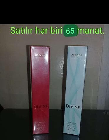 Oriflame ətirləri - Divine EDT, 50 ml – hər biri 65 manat. Qutulu