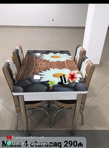 Mətbəx üçün, Yeni, Dördbucaq masa, 4 stul lalafo.az -da Mətbəx üçün, Yeni, Dördbucaq masa, 4 stul