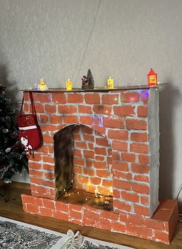 Mücrülər: Dekorativ saxta kamin (yeni il/şamandıra konsepti) - Kərpic fakturalı — 1