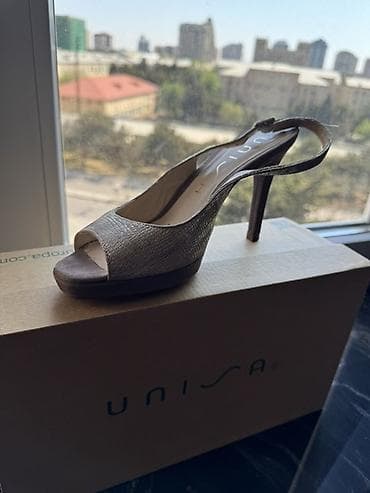 ince sepler: UNISA qadın ayaqqabısı – açıq burunlu, hündur dabanlı slingback model — 1