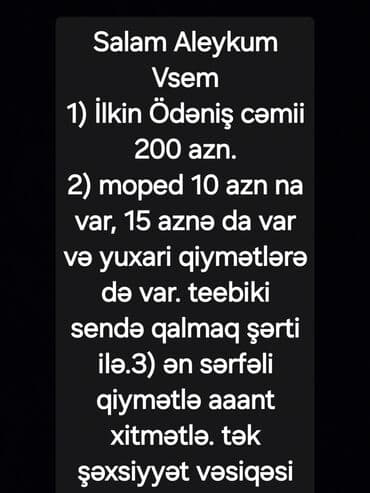 Мототранспорт: Mondial moped/motosiklet - Brend: Mondial - Yanacaq: benzinli — 2