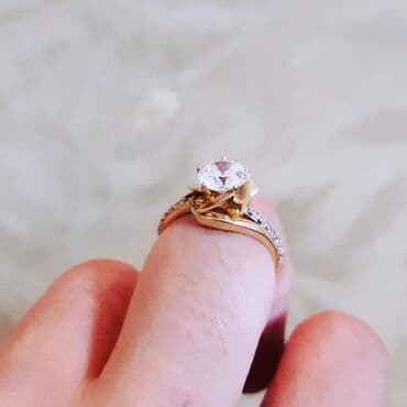 tək qaş: Nişan, Üzük, Sarı qızıl, 585 Əyar — 6